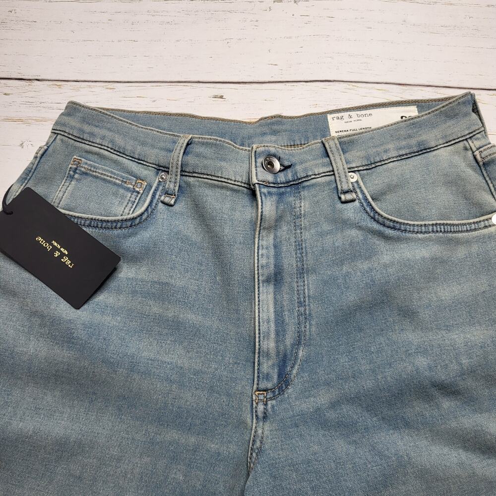 Rag & Bone The Serena Full Length Wide Leg Jeans High Rise Stretch Light Wash 29 - Picture 5 of 13